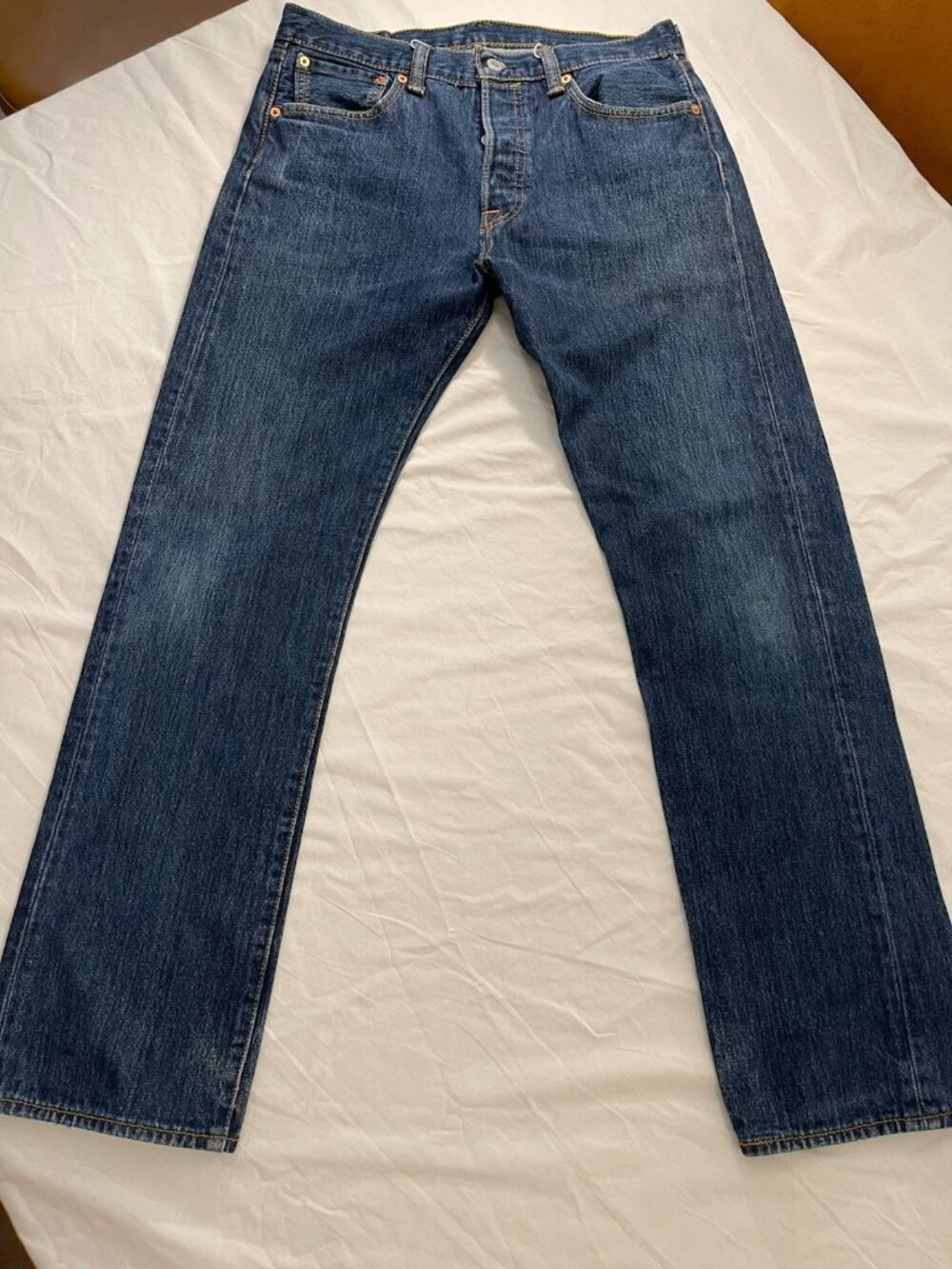 Levi's 501 Original Button Fly Men's Denim Blue Jeans Size 32x31 EUC